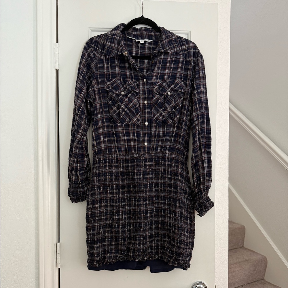 Veronica Beard Plaid Long Sleeve Dress Size 10